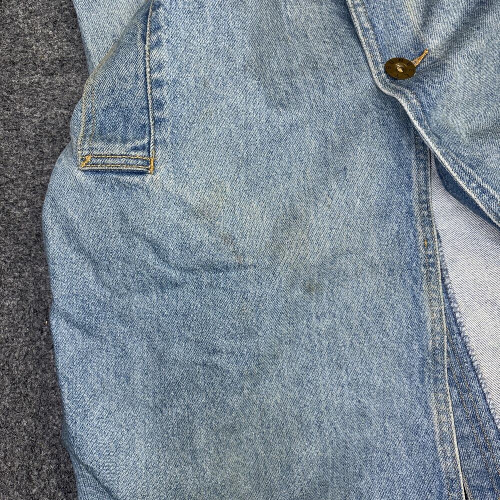 Sunbelt Denim Duster Coat Size M/L Vintage 90s Long Button Up Pockets Light Wash - Picture 7 of 7